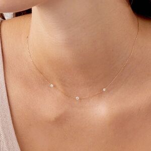 Gorjana floating diamond stationary trio necklace